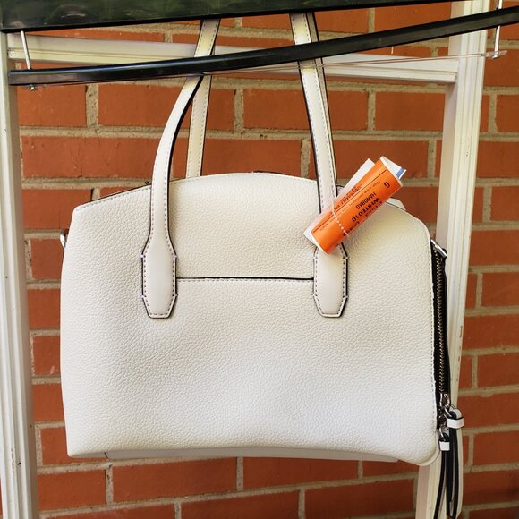 BNWT CALVIN KLEIN BRENDA convertible satchel / adjustable shoulder cherub white - Picture 7 of 11